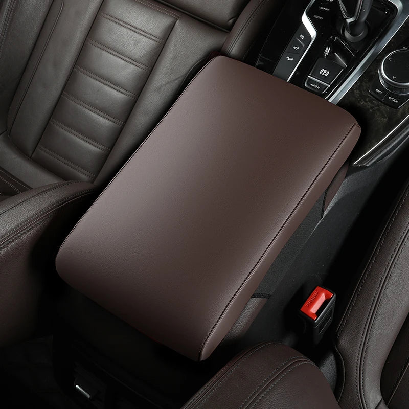 Universal Center Console Armrest Cushion Booster Cushion for Added Support Nappa Leather 32*15*5 - DZX Cover