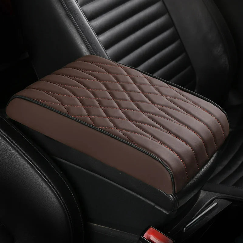 Nappa Leather Memory Foam Car Armrest Box Booster Cushion - DZX Cover