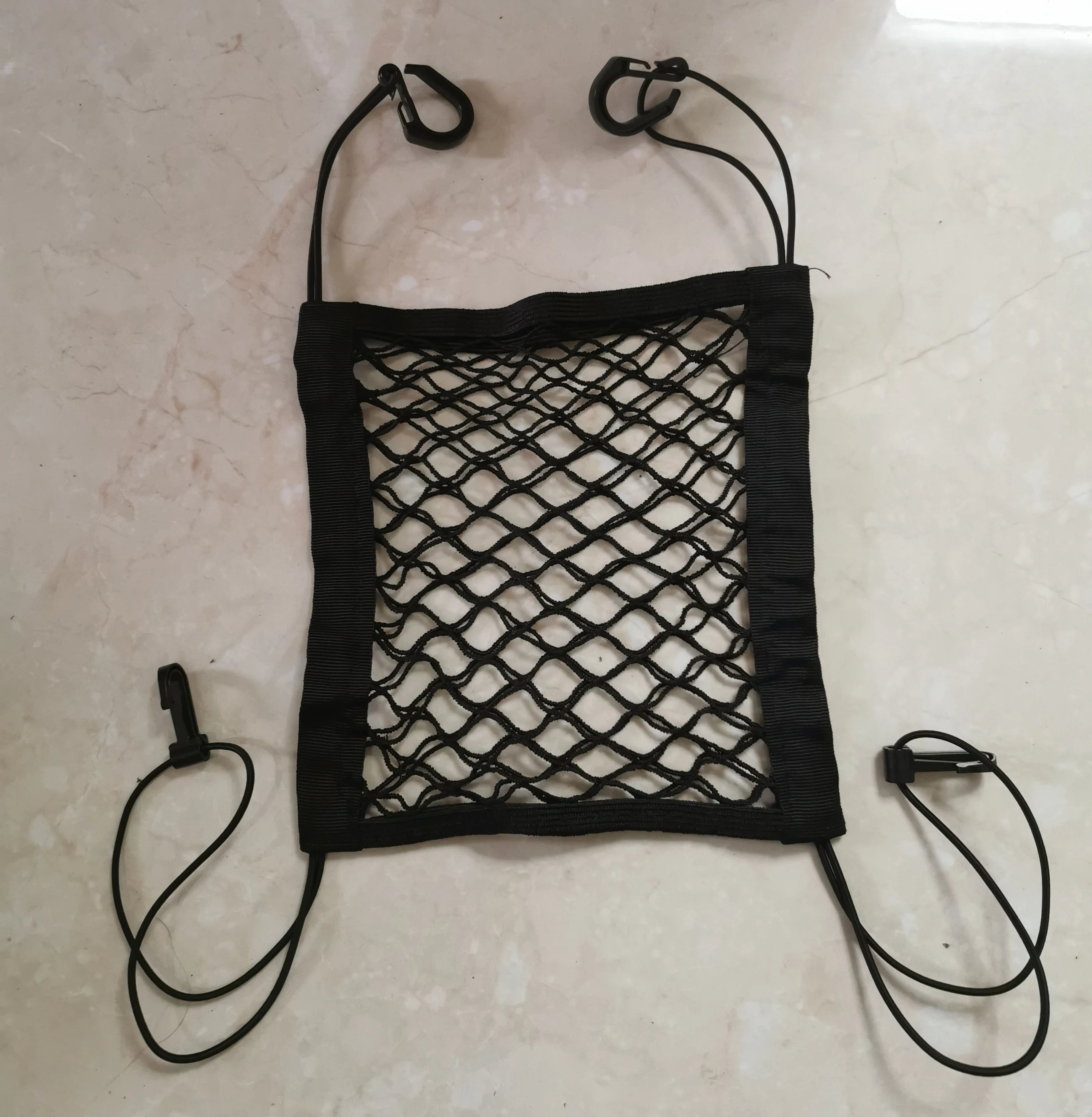 Black Organizer Seat Back Storage Elastic Mesh Net Bag Between Luggage 30*23CM - DZX Cover