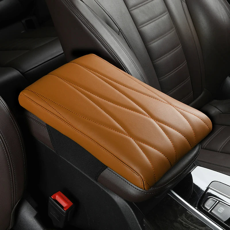 Nappa Leather Memory Foam Car Center Console Booster Cushion for Added Support - DZX Cover