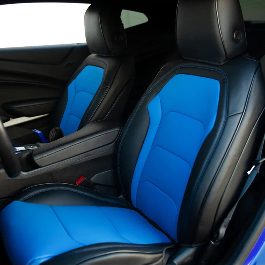 Custom Seat Cover for 2010-2015 Chevrolet Camaro Full Nappa and Genuine Leather - DZX Cover