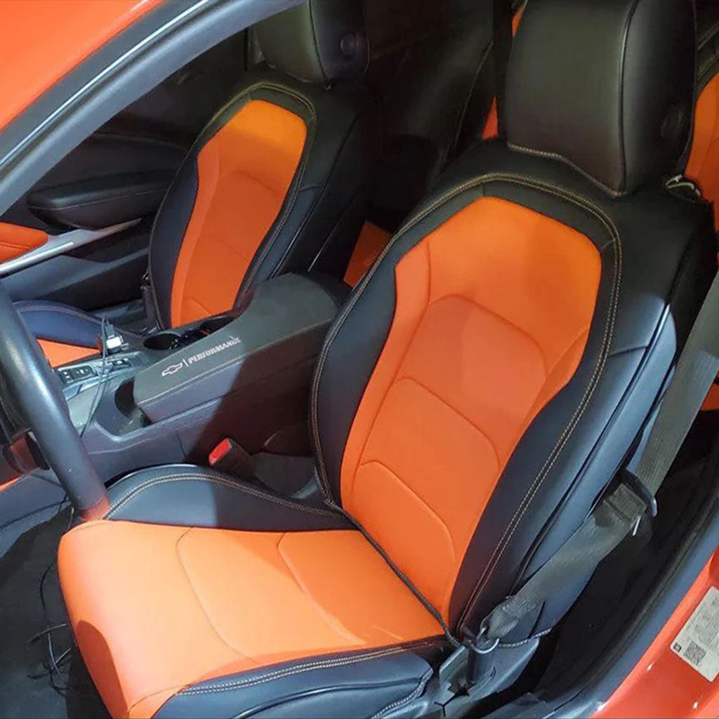 Custom Seat Cover for 2010-2015 Chevrolet Camaro Full Nappa and Genuine Leather - DZX Cover