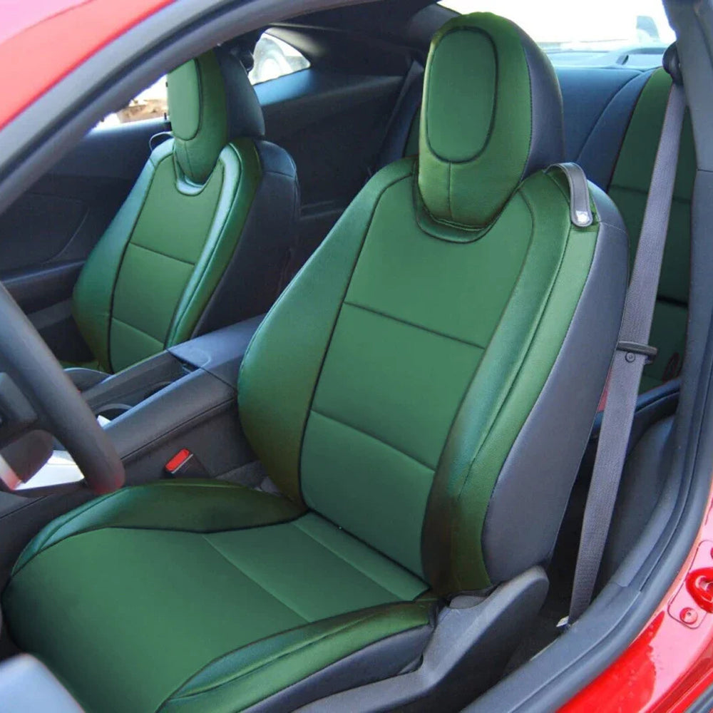 Custom Seat Cover for 2010-2015 Chevrolet Camaro Full Nappa and Genuine Leather - DZX Cover