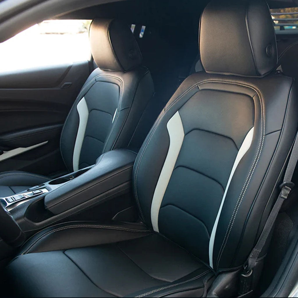 Custom Seat Cover for 2010-2015 Chevrolet Camaro Full Nappa and Genuine Leather - DZX Cover