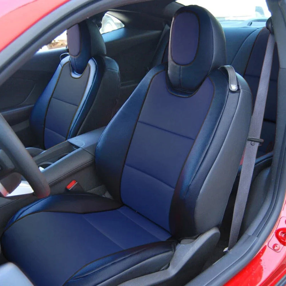Custom Seat Cover for 2010-2015 Chevrolet Camaro Full Nappa and Genuine Leather - DZX Cover