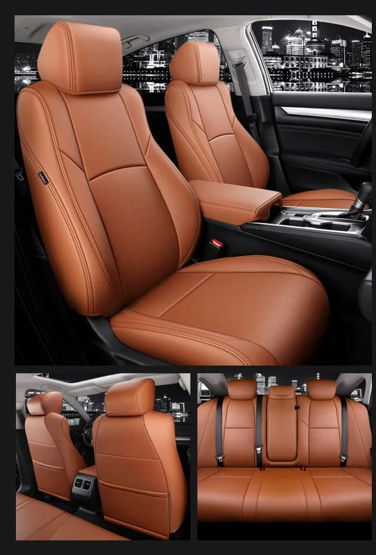 Custom Seat Covers Full Set Middle Perforated Genuine Leather Specific For Honda Accord Civic CRV - DZX Cover