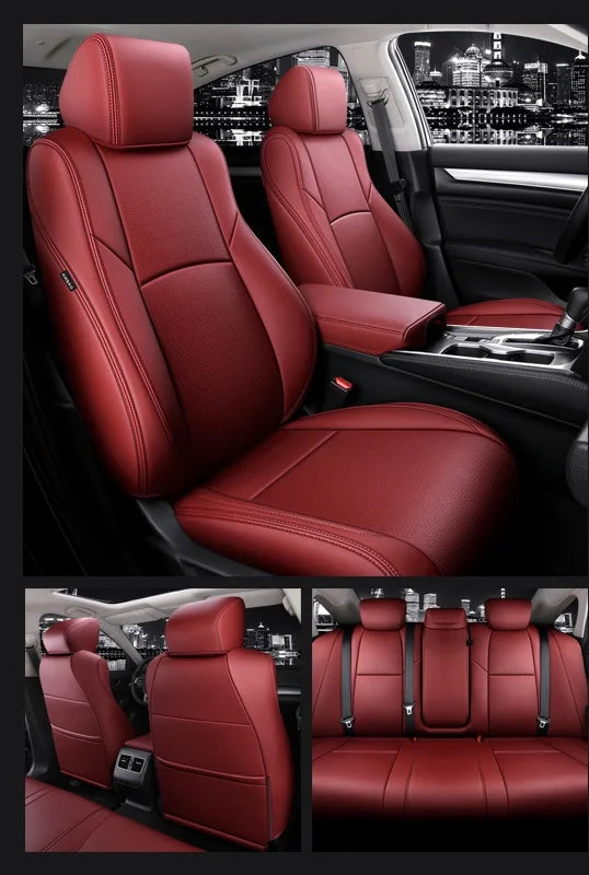 Custom Seat Covers Full Set Middle Perforated Genuine Leather Specific For Honda Accord Civic CRV - DZX Cover