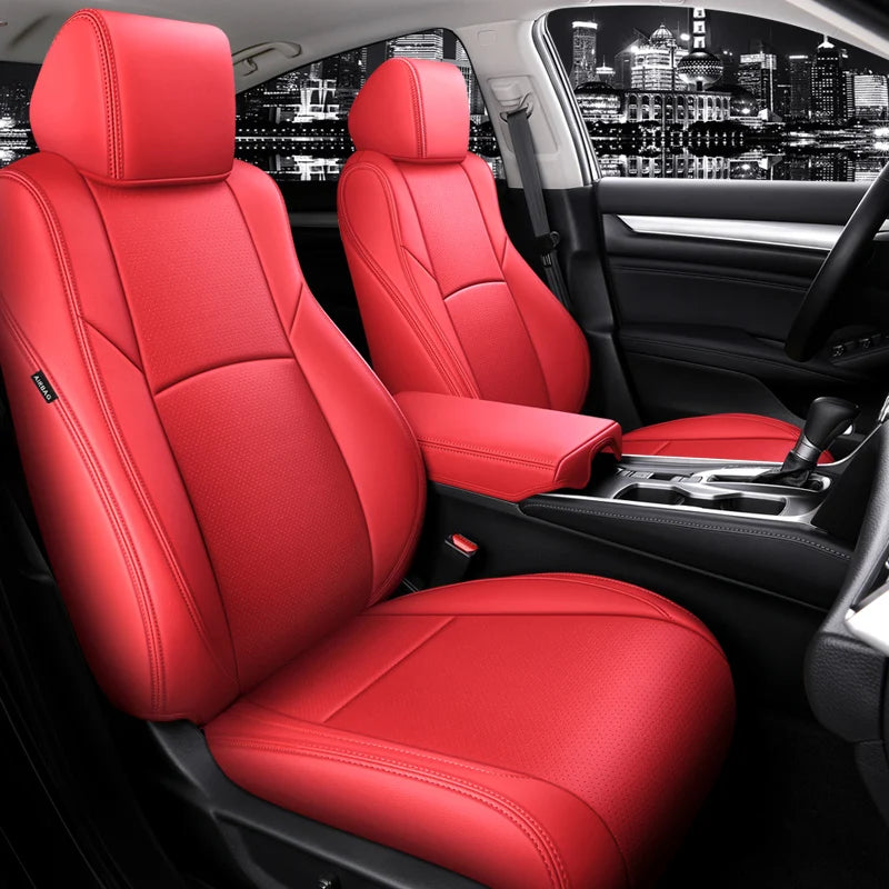 Custom Seat Covers Full Set Middle Perforated Genuine Leather