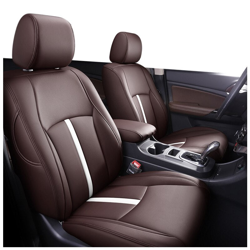 Custom Seat Cover 5 Seats For Volvo XC60 Nappa Leather Full Surround Covered with Stripe - DZX Cover