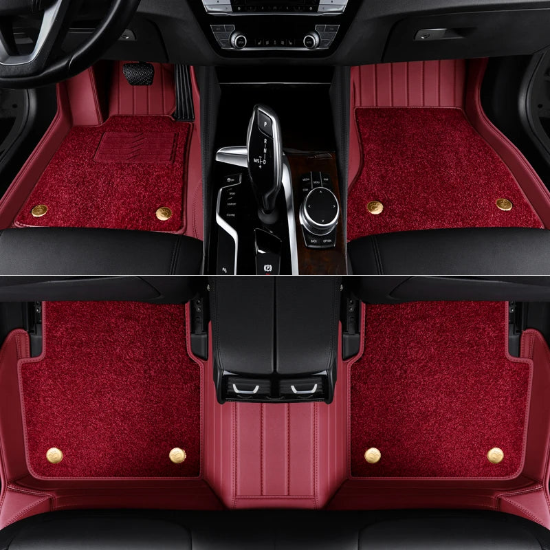 Custom Fit Luxury Floor Mat ECO Cowhide Leather For Audi 5 Seaters - DZX Cover