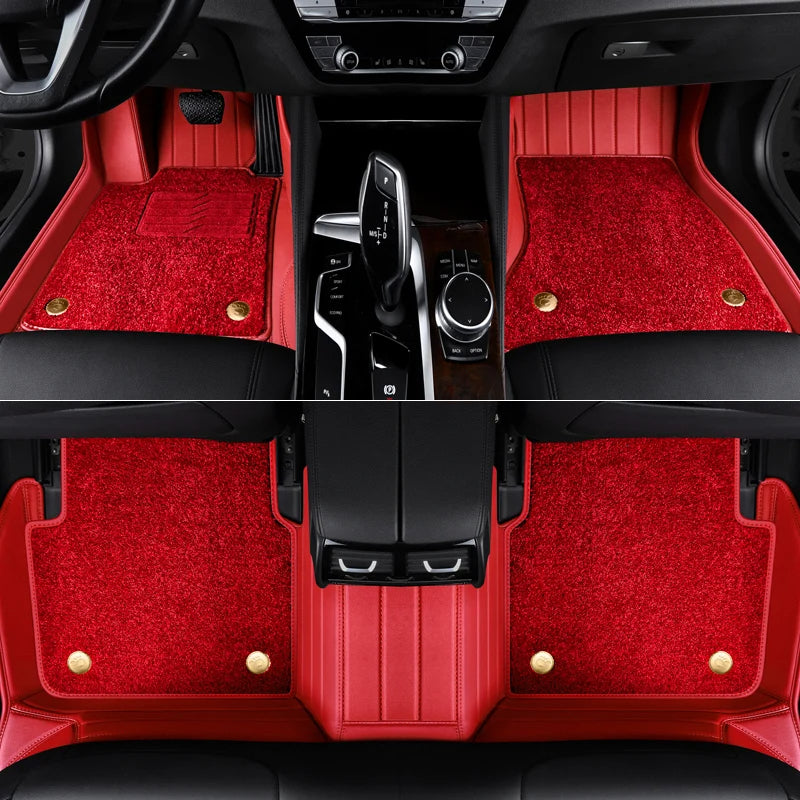 Custom Fit Luxury Floor Mat ECO Cowhide Leather For Audi 5 Seaters - DZX Cover