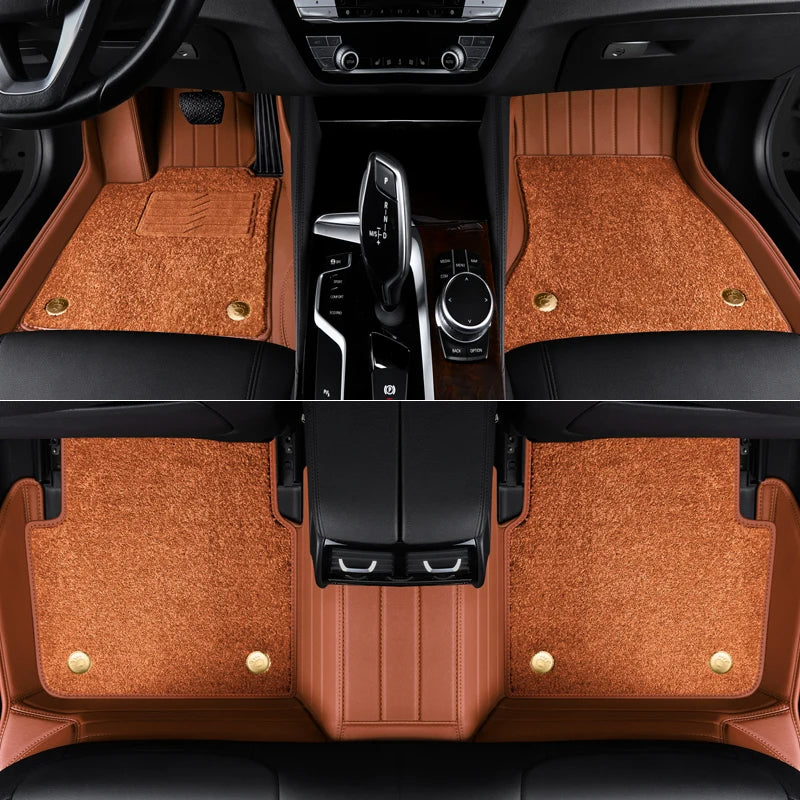 Custom Fit Luxury Floor Mat ECO Cowhide Leather For Audi 5 Seaters - DZX Cover