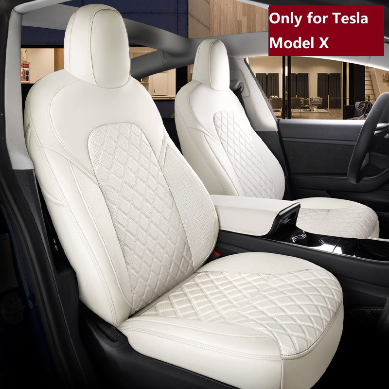Custom Seat Covers For Tesla Model X 360 Degree Full Covered High Quality Leather Cushion Fit 5 or 7 Seaters - DZX Cover