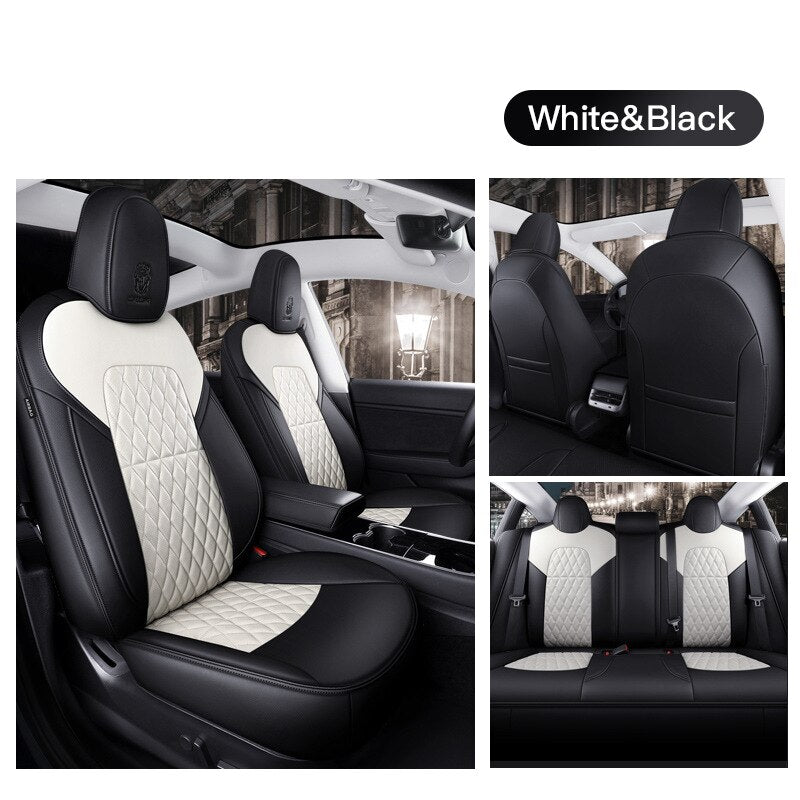 Custom Seat Covers for Tesla Model 3 Model Y 360 Degree Full Covered High Quality Leather Cushion - DZX Cover