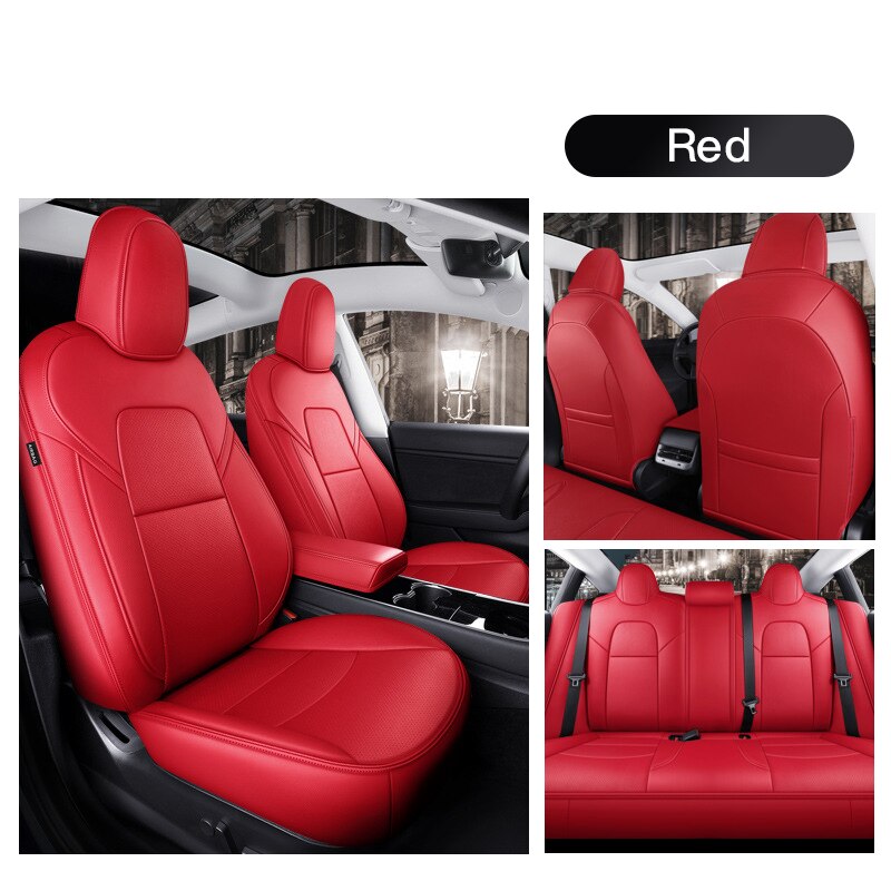Custom Seat Covers for Tesla Model 3 Model Y 360 Degree Full Covered High Quality Leather Cushion - DZX Cover
