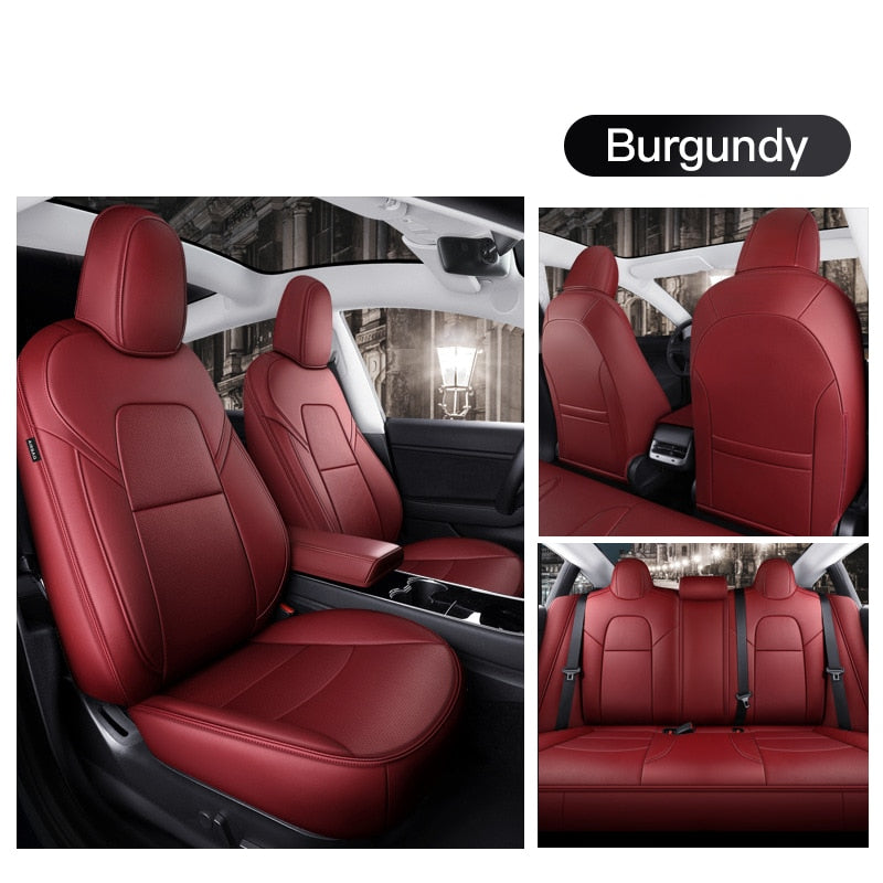Custom Seat Covers for Tesla Model 3 Model Y 360 Degree Full Covered High Quality Leather Cushion - DZX Cover