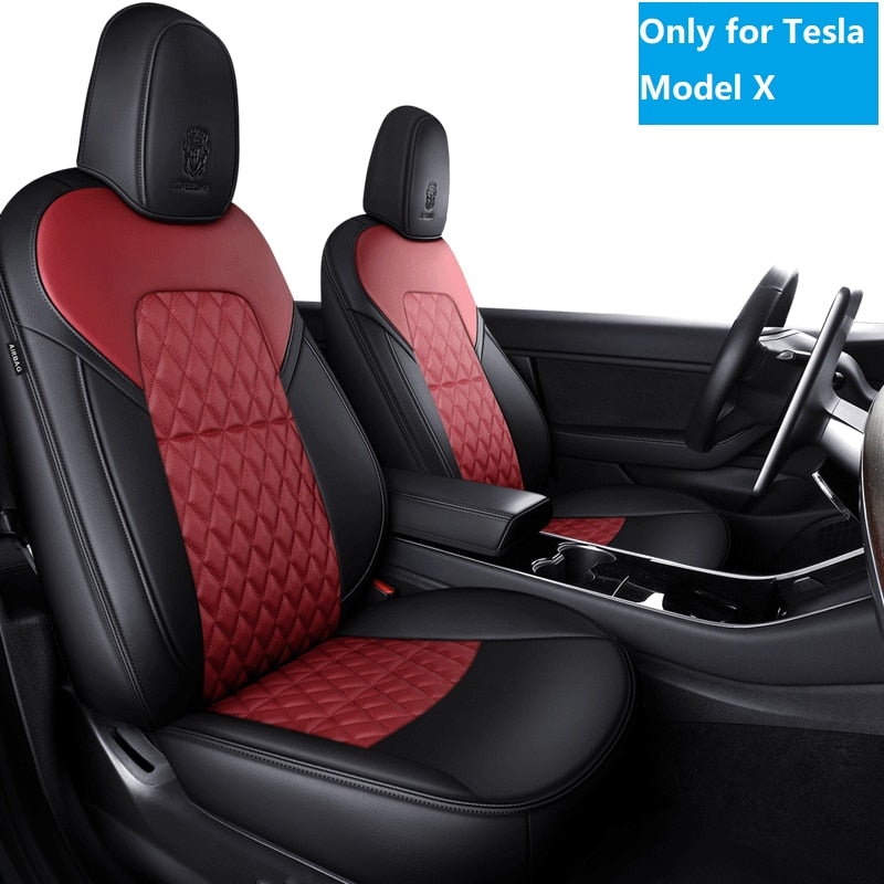 Custom Seat Covers For Tesla Model X 360 Degree Full Covered High Quality Leather Cushion Fit 5 or 7 Seaters - DZX Cover