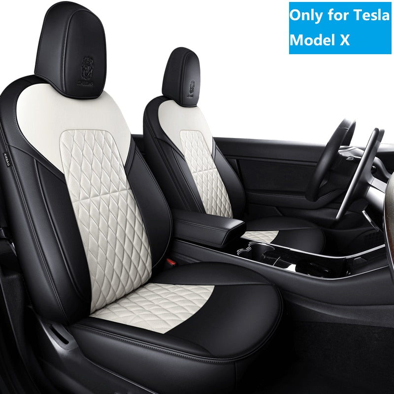 Custom Seat Covers For Tesla Model X 360 Degree Full Covered High Quality Leather Cushion Fit 5 or 7 Seaters - DZX Cover