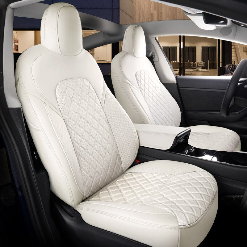 Custom Seat Covers for Tesla Model 3 Model Y 360 Degree Full Covered High Quality Leather Cushion - DZX Cover