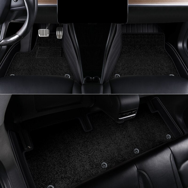 Double Layers ECO Leather Material Custom Fit Car Accessories Floor Mat For Tesla Model 3 Tesla Model Y - DZX Cover
