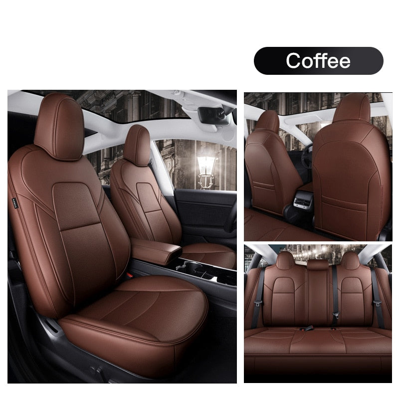Custom Seat Covers for Tesla Model 3 Model Y 360 Degree Full Covered High Quality Leather Cushion - DZX Cover