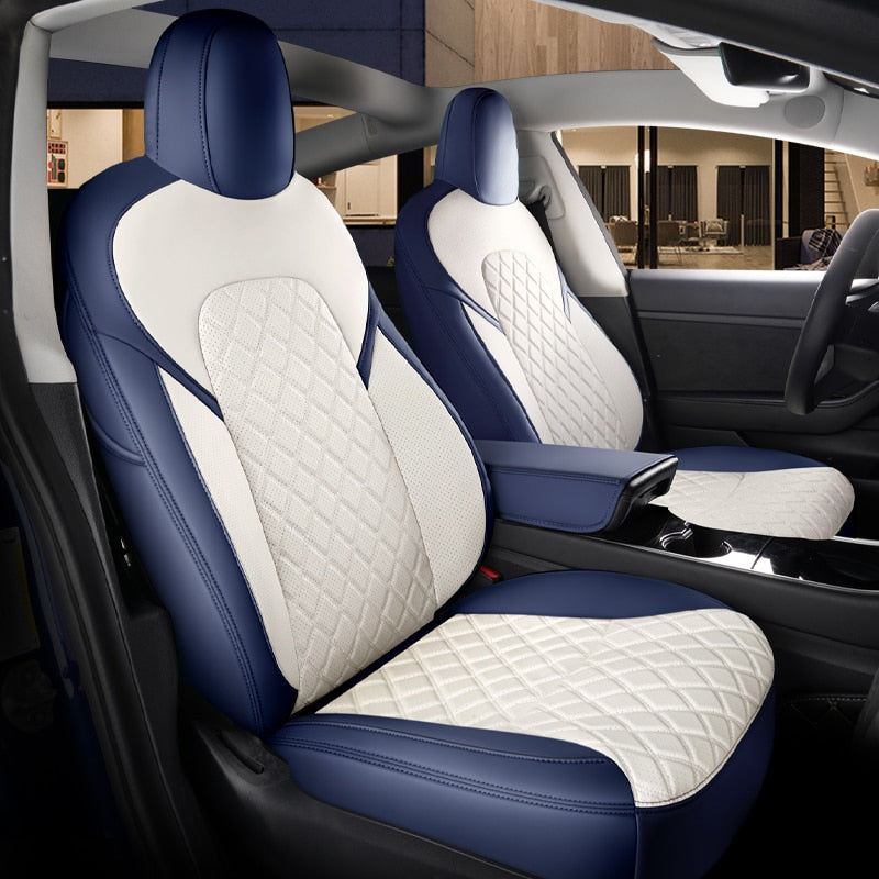 Custom Seat Covers for Tesla Model 3 Model Y 360 Degree Full Covered High Quality Leather Cushion - DZX Cover
