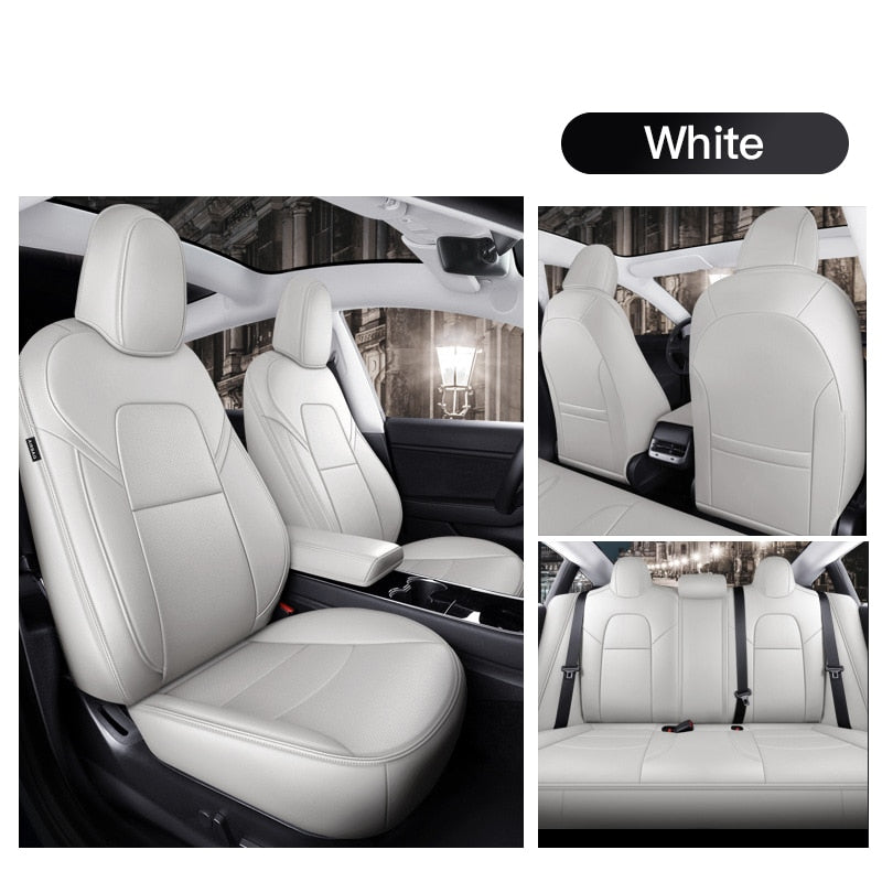 Custom Seat Covers for Tesla Model 3 Model Y 360 Degree Full Covered High Quality Leather Cushion - DZX Cover
