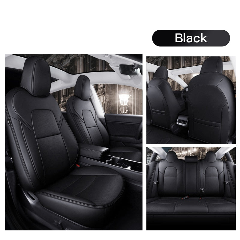 Custom Seat Covers for Tesla Model 3 Model Y 360 Degree Full Covered High Quality Leather Cushion - DZX Cover