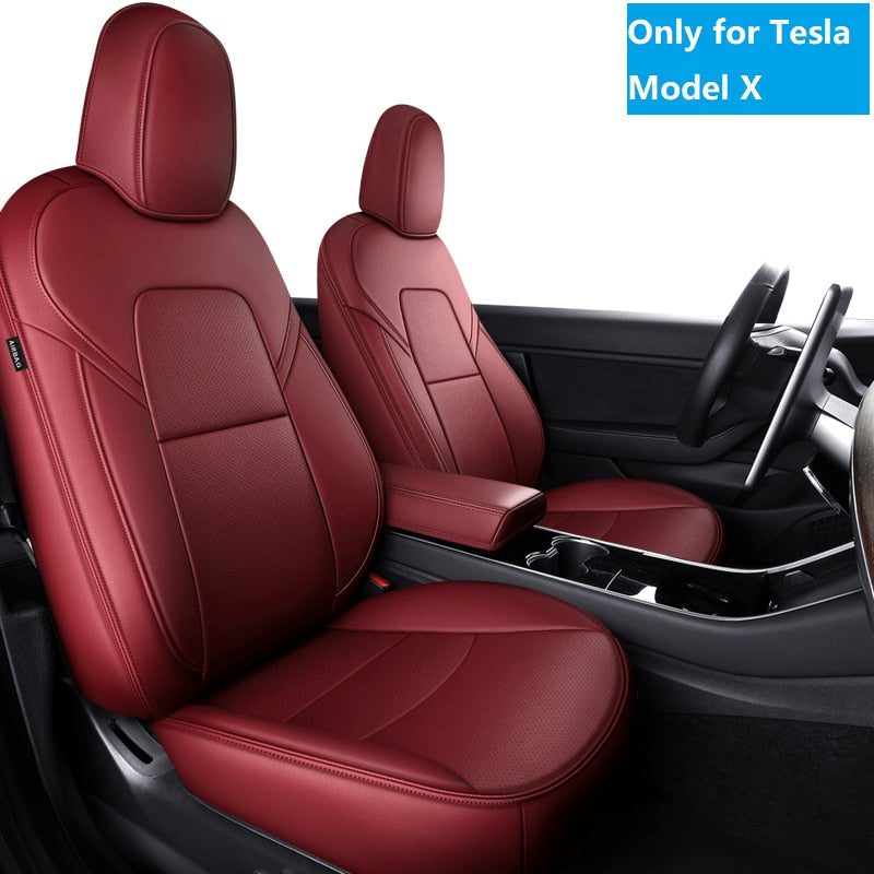 Custom Seat Covers For Tesla Model X 360 Degree Full Covered High Quality Leather Cushion Fit 5 or 7 Seaters - DZX Cover