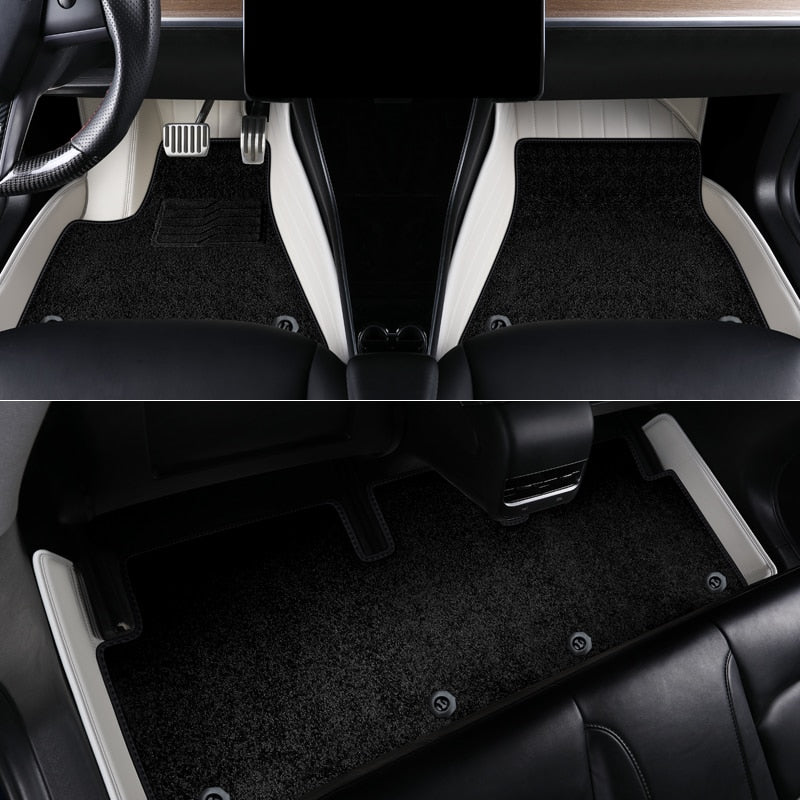 Double Layers ECO Leather Material Custom Fit Car Accessories Floor Mat For Tesla Model 3 Tesla Model Y - DZX Cover