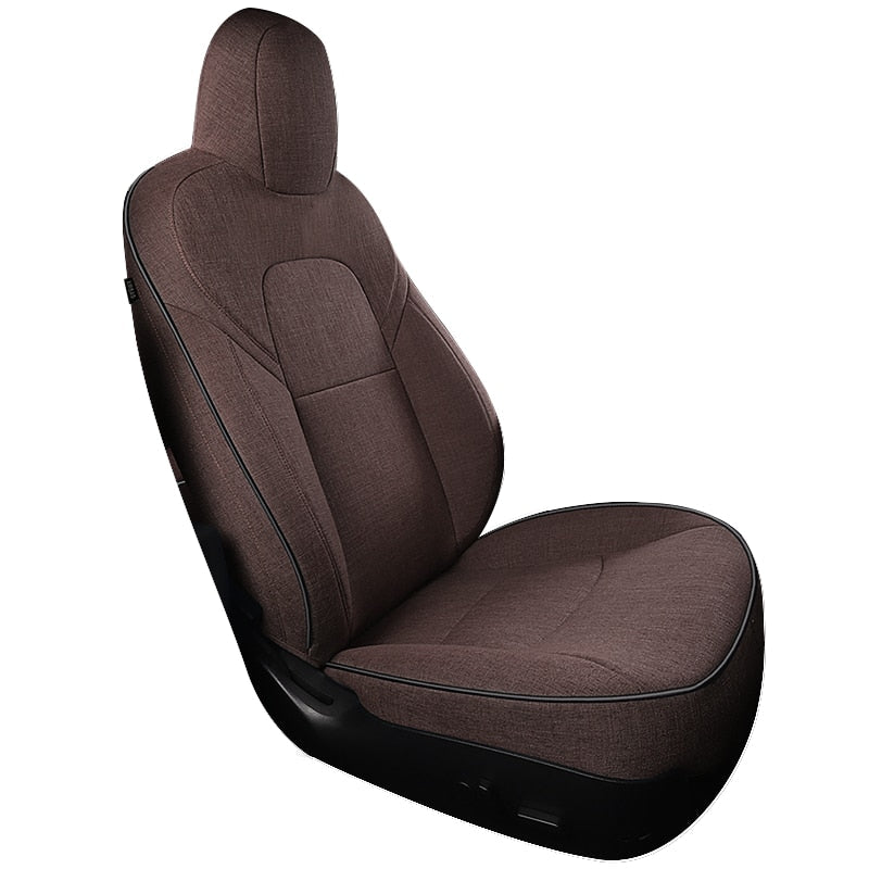 Flax Fiber Material Seat Covers for Tesla Model 3 Model Y Half Surround Covered - DZX Cover