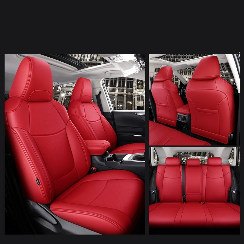 Custom Fit Seat Covers Full Set Middle Perforated Genuine Leather For Toyota RAV4 Corolla CHR Venza - DZX Cover