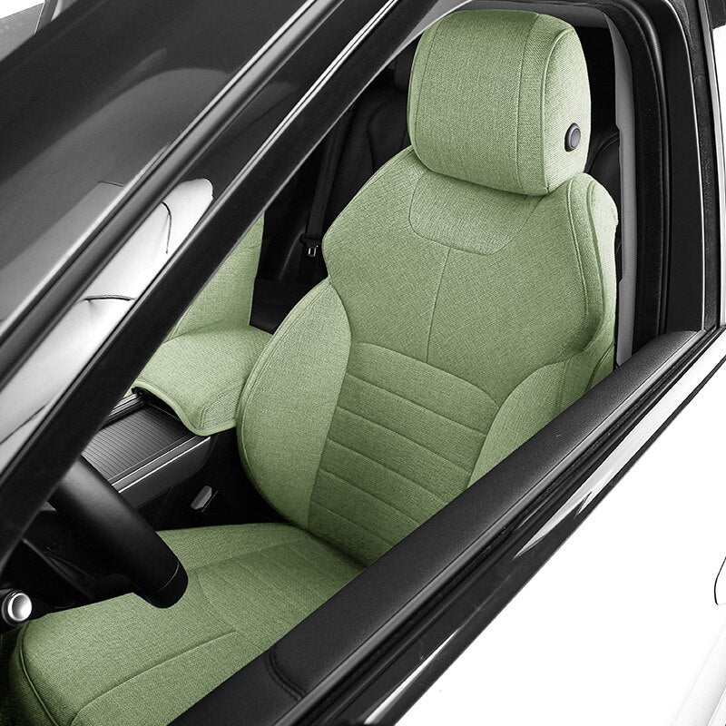 Custom Fit Seat Cover for 5 Seats Full Set ECO Flax Linen Full Covered for Range Rover - DZX Cover