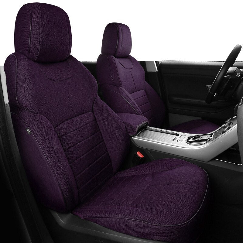 Custom Fit Seat Cover for 5 Seats Full Set ECO Flax Linen Full Covered for Range Rover - DZX Cover