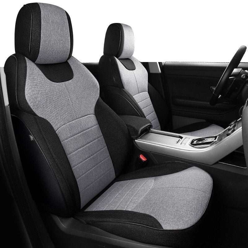 Custom Fit Seat Cover for 5 Seats Full Set ECO Flax Linen Full Covered for Range Rover - DZX Cover