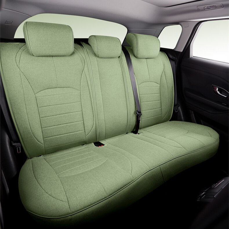Custom Fit Seat Cover for 5 Seats Full Set ECO Flax Linen Full Covered for Range Rover - DZX Cover