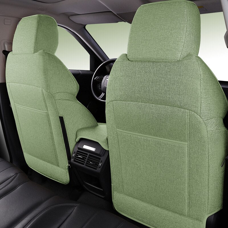 Custom Fit Seat Cover for 5 Seats Full Set ECO Flax Linen Full Covered for Range Rover - DZX Cover