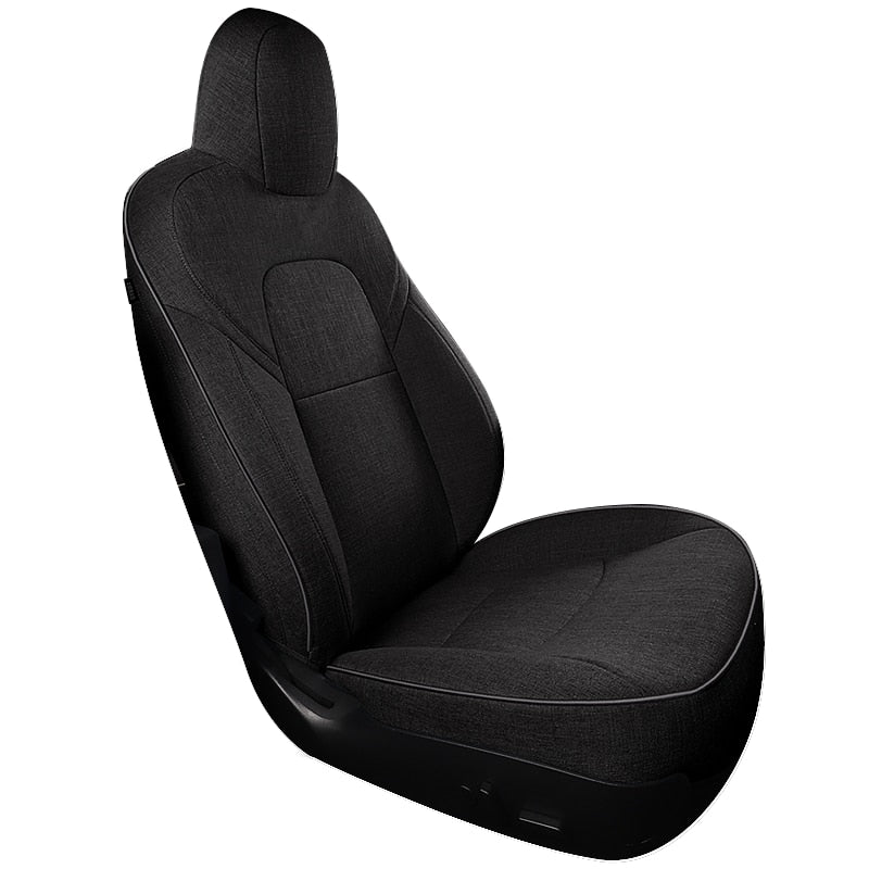 Flax Fiber Material Seat Covers for Tesla Model 3 Model Y Half Surround Covered - DZX Cover