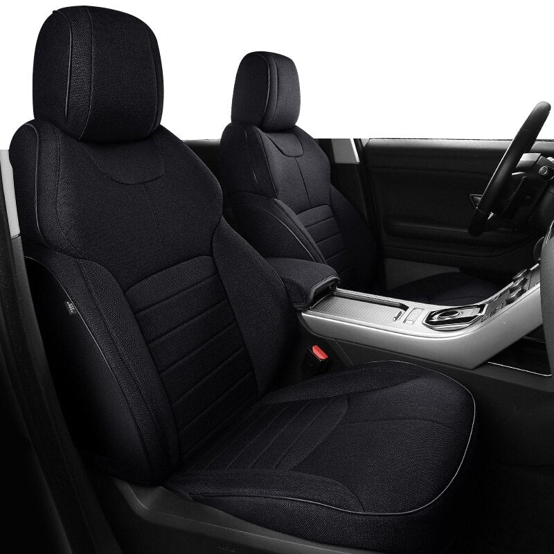 Custom Fit Seat Cover for 5 Seats Full Set ECO Flax Linen Full Covered for Range Rover - DZX Cover