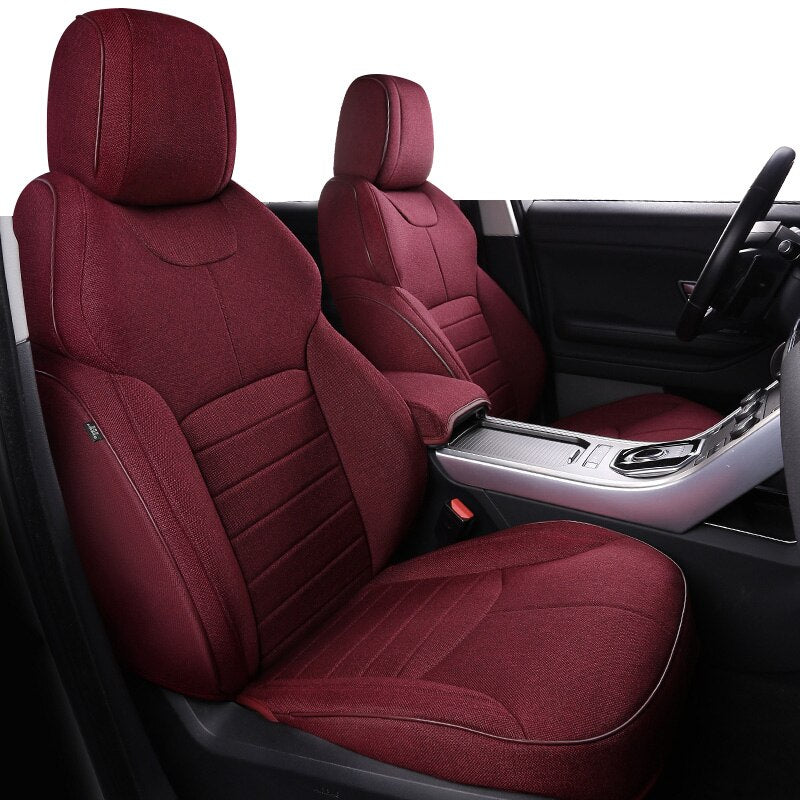 Custom Fit Seat Cover for 5 Seats Full Set ECO Flax Linen Full Covered for Range Rover - DZX Cover