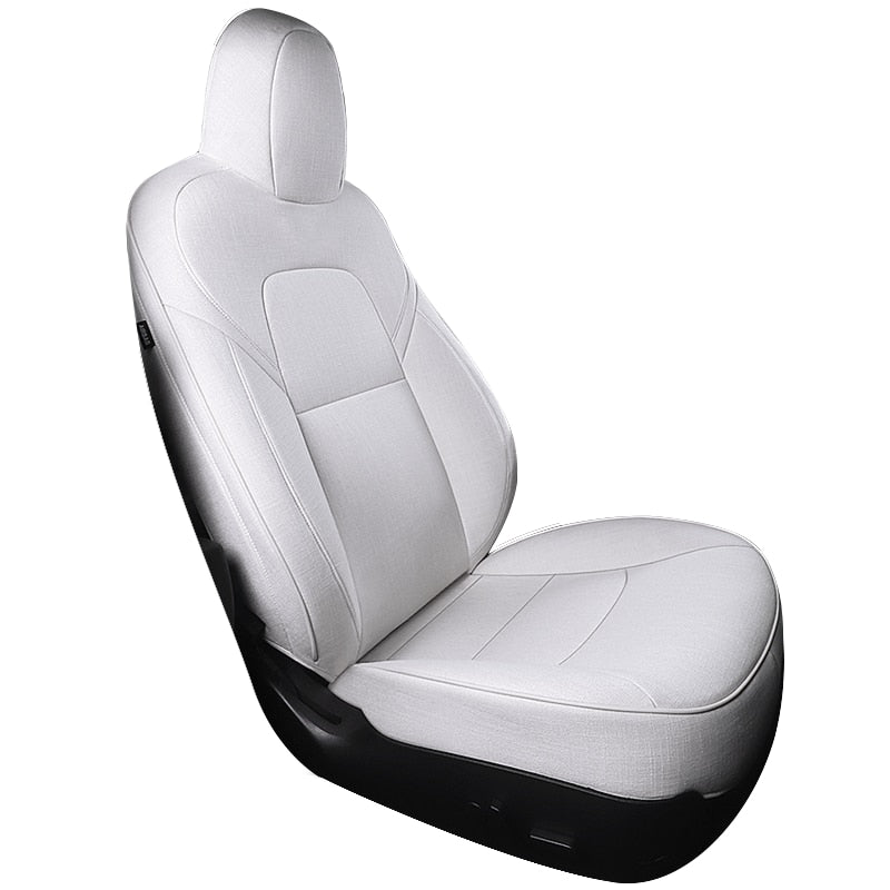 Flax Fiber Material Seat Covers for Tesla Model 3 Model Y Half Surround Covered - DZX Cover