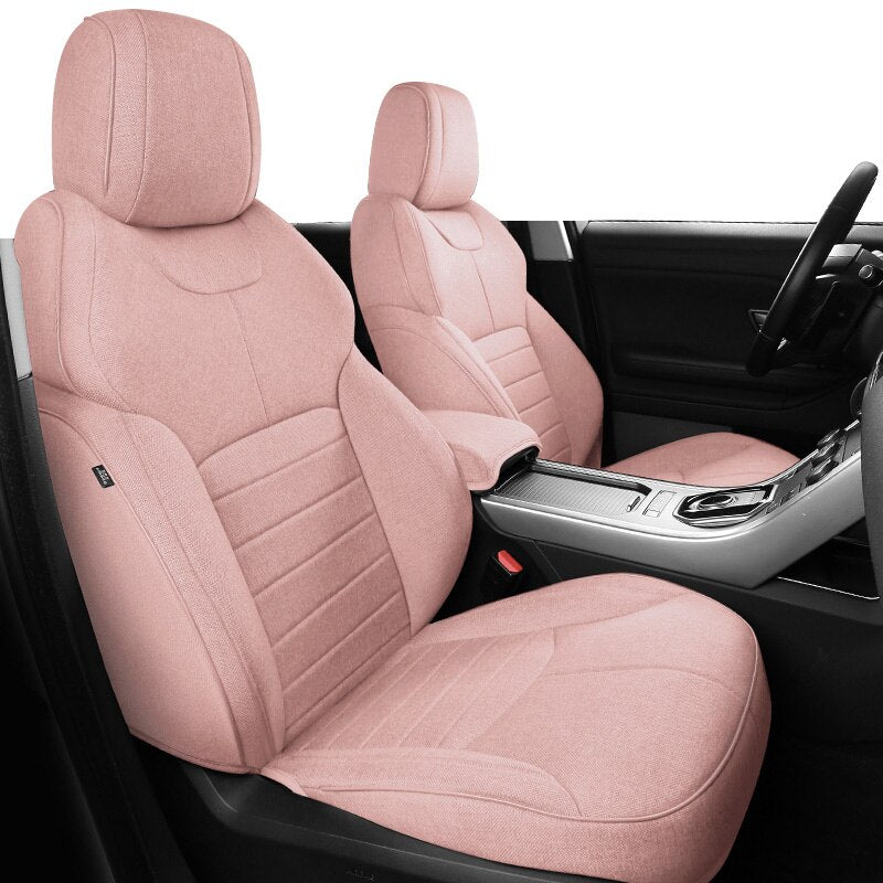 Custom Fit Seat Cover for 5 Seats Full Set ECO Flax Linen Full Covered for Range Rover - DZX Cover