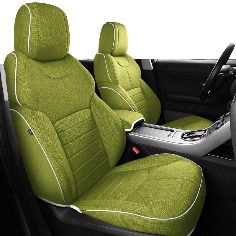 Custom Fit Seat Cover for 5 Seats Full Set ECO Flax Linen Full Covered for Range Rover - DZX Cover