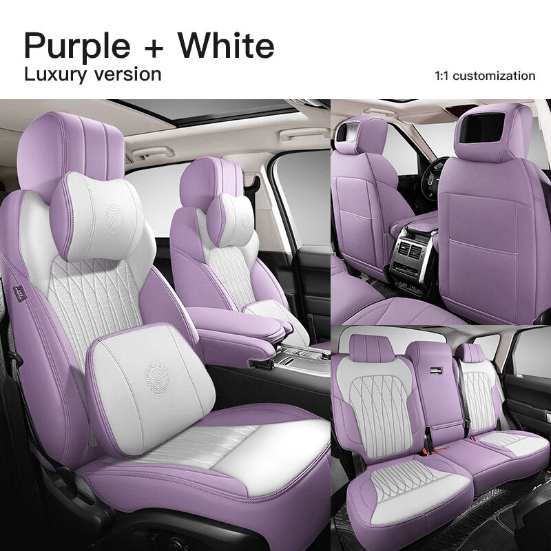 Custom Fit Seat Cover Full Set Middle Perforated Specific for Land Rover Discovery Range Rover - DZX Cover